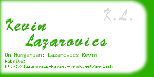 kevin lazarovics business card